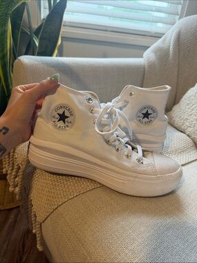 White High-Top Canvas Women's Sneakers